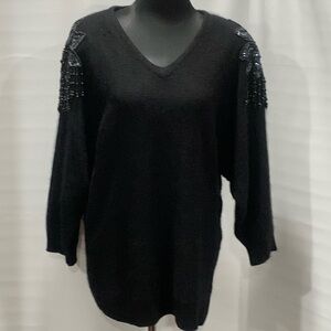 Speranza Black Sweater with sequins on shoulders Size 3x